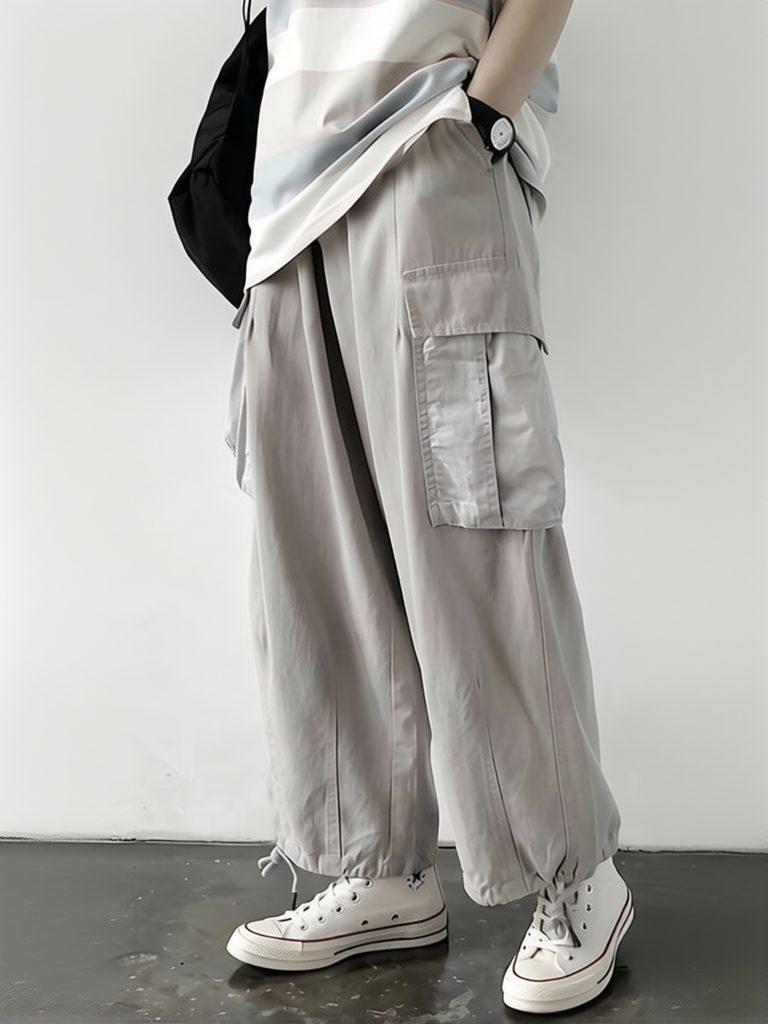 Street Fashion Japan - Loose Vintage Man Wide Leg Japanese