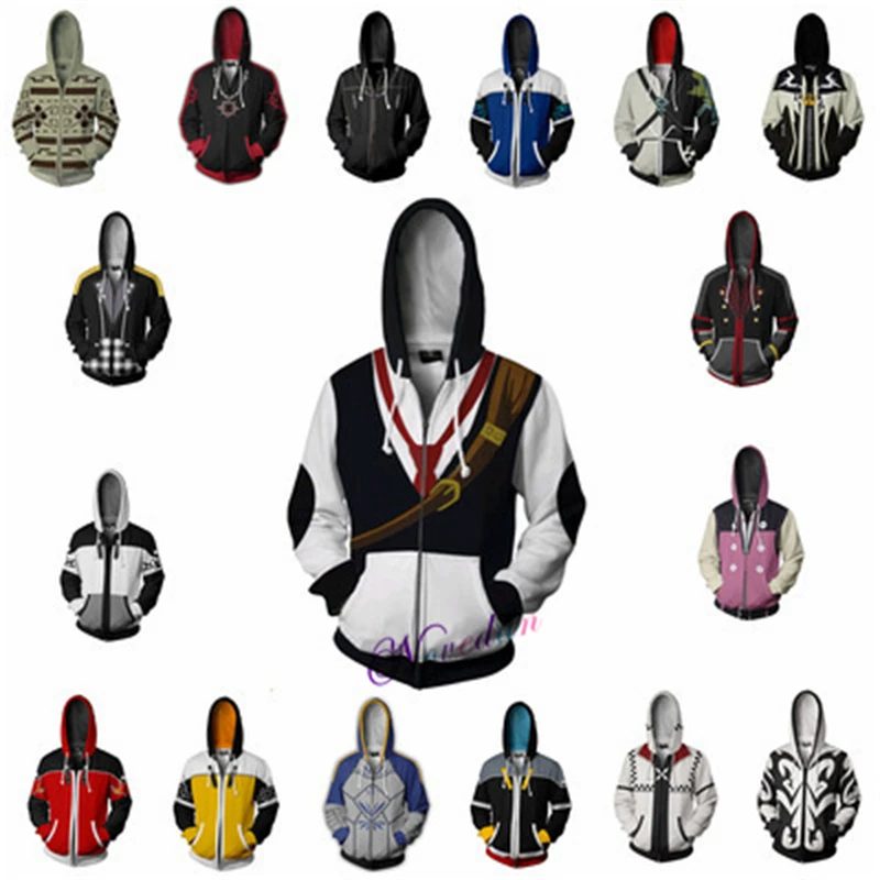 Street Fashion Jacket Men - Kingdom Hearts Hoodie Anime Game Cosplay