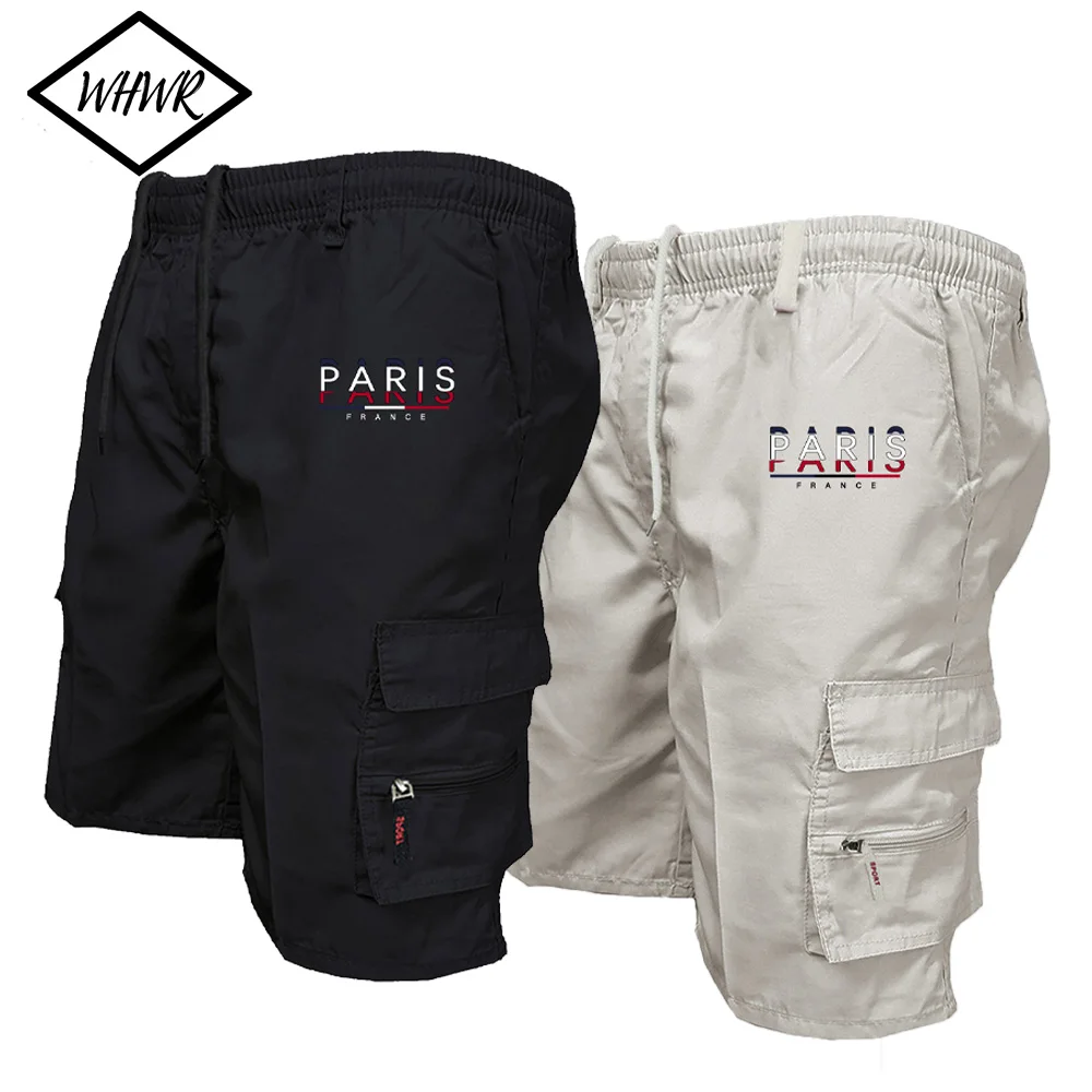 Street Fashion In Paris - Men's Paris Printed Cargo Shorts Fashion