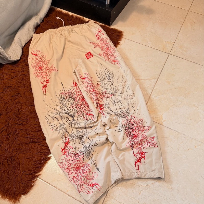 Street Fashion Japan - Harajuku Red Spider Lily Print Casual