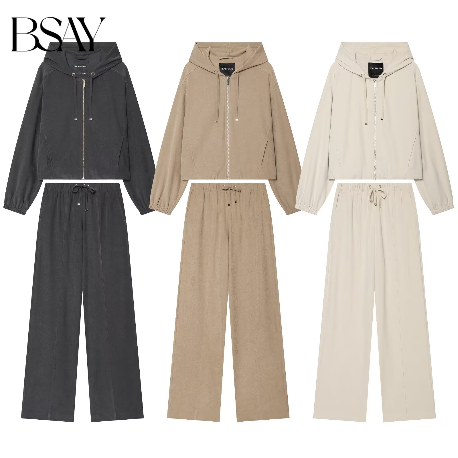 Street Fashion Jacket - BSAY Streetwear Women Tracksuit Hoodie Zip‑Up