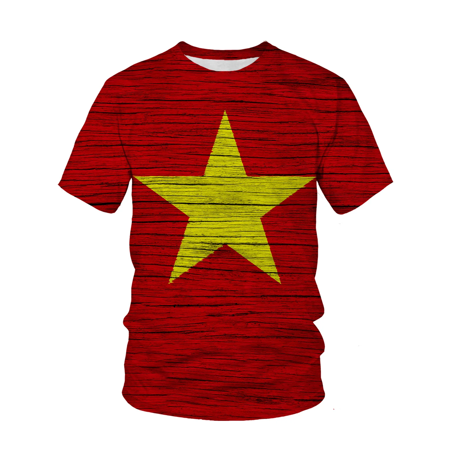 Street Fashion In Vietnam - Vietnam Flag Pattern 3d Printed T-shirt