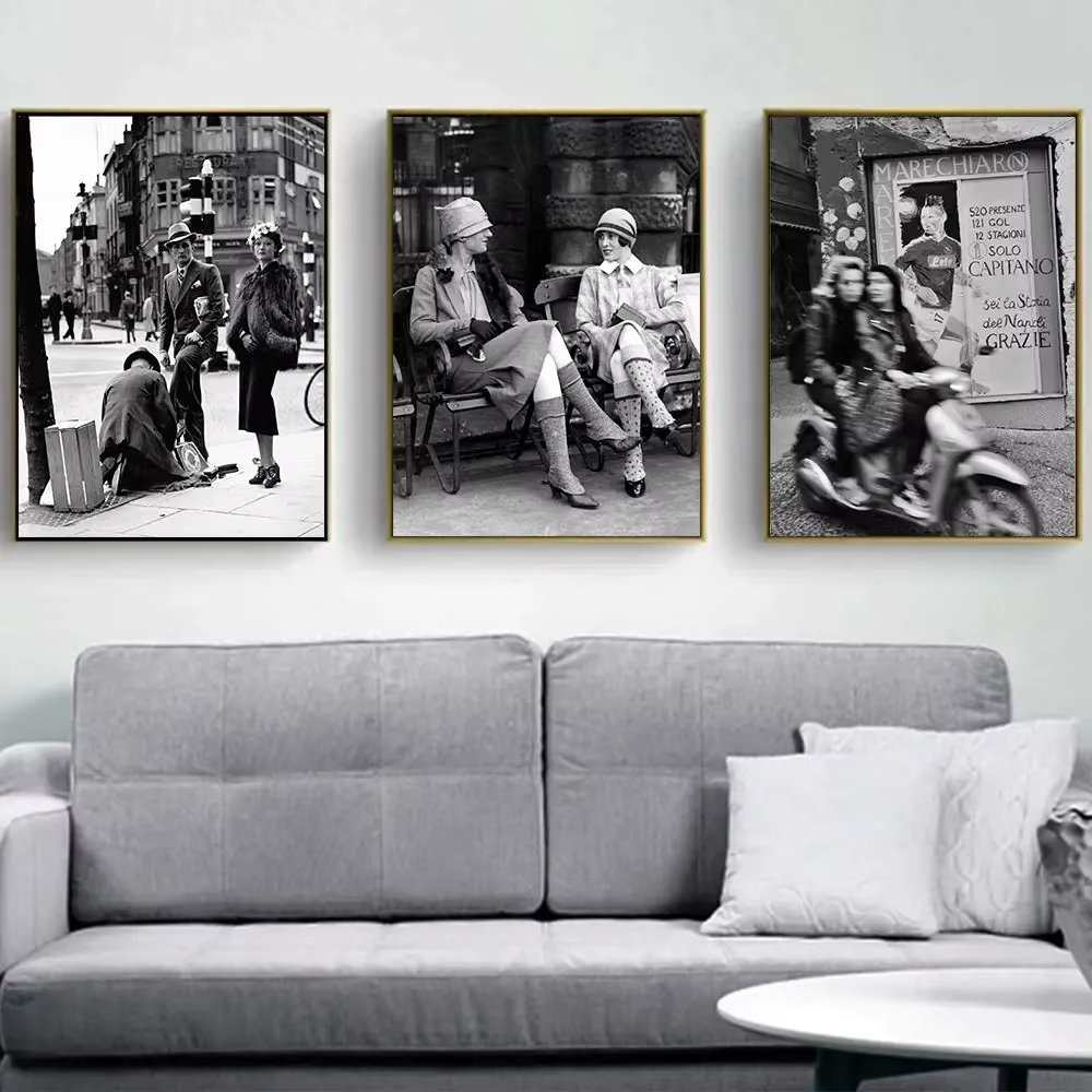 Fashion Black And White Vintag - Street Fashion Poster ulasan dan harga