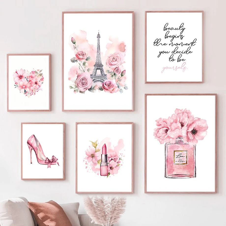 Paris Fashion Art Poster Pink  - Street Fashion In Paris ulasan dan harga
