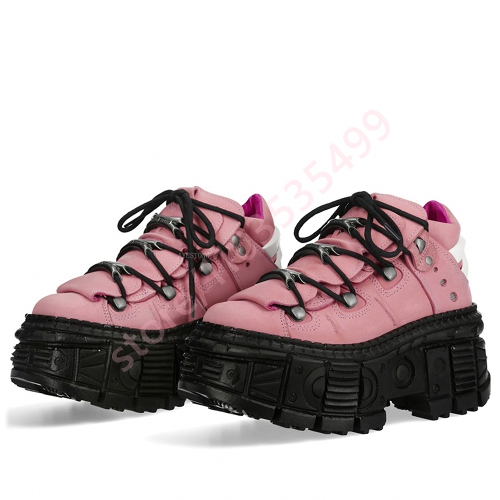 Thick-Soled Punk Rivet Y2K Sho - Street Fashion Y2K ulasan dan harga
