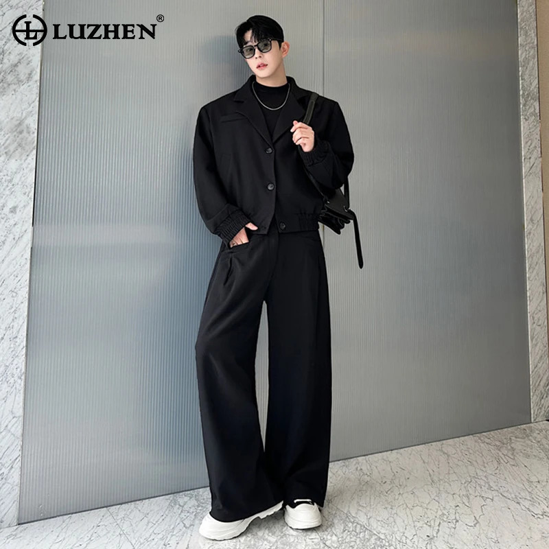 LUZHEN Spring Blazer Neck Casu - Street Fashion Jacket ulasan dan harga
