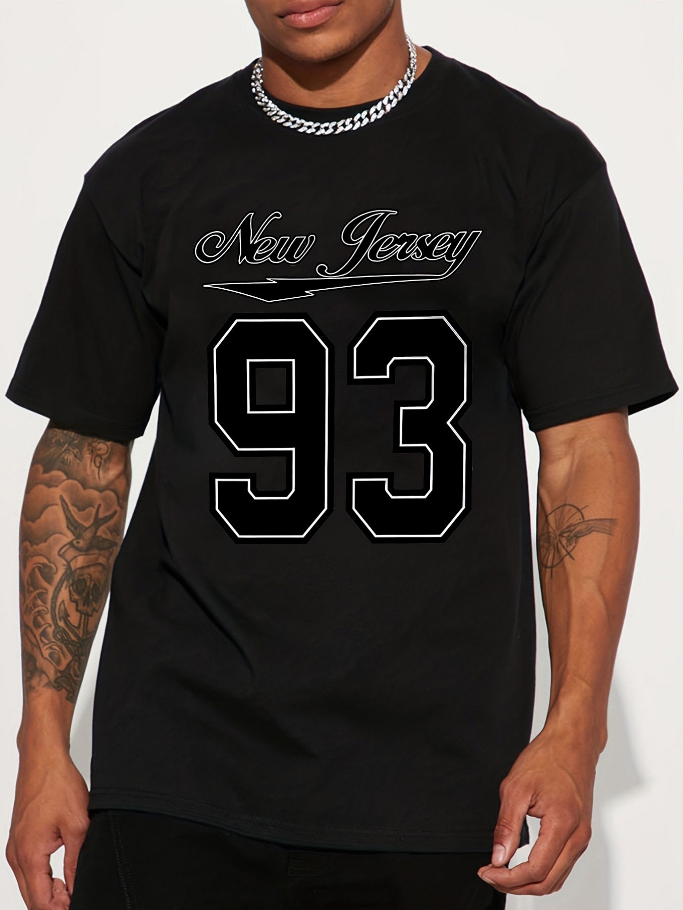 New Jersey No. 93 logo printin - Street Fashion Brand Logo ulasan dan harga