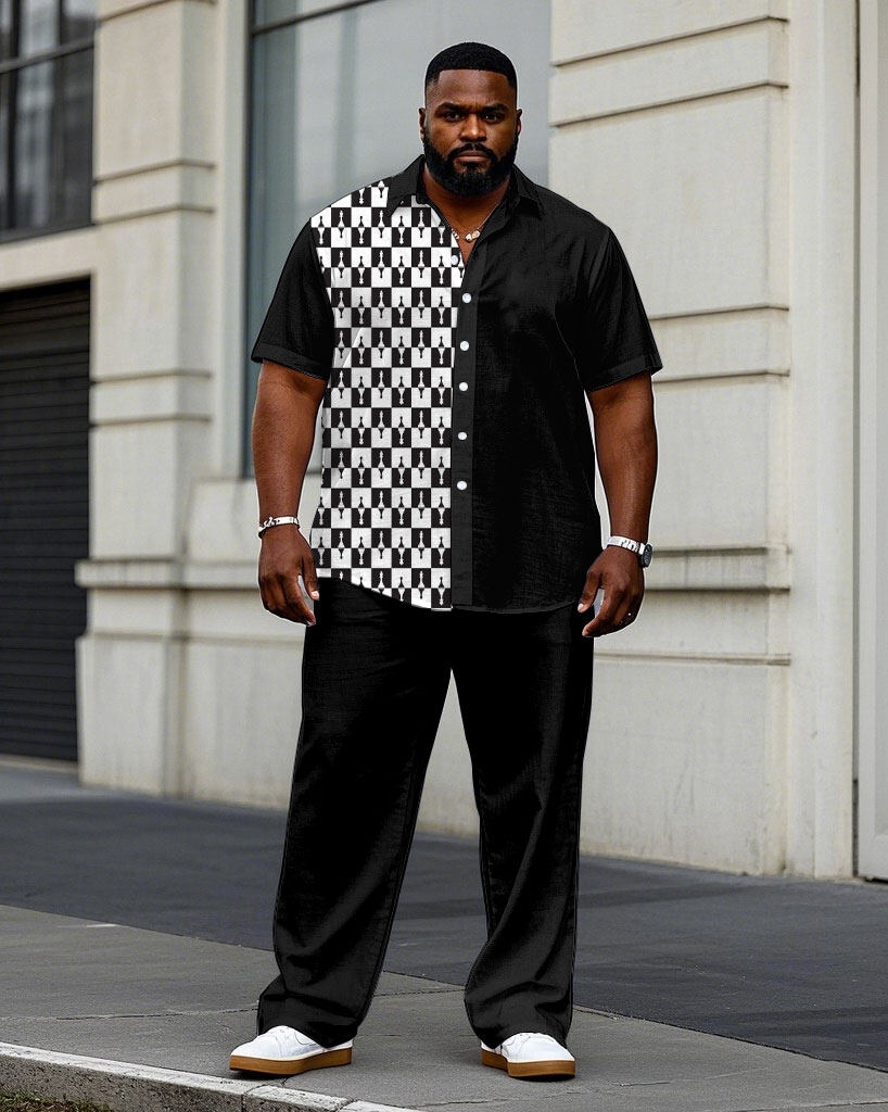 S-9XL Plus Size Men's Geometri - Camo Pattern Set ulasan dan harga