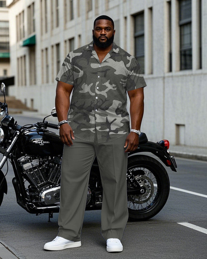 S-9XL Plus Size Men's Geometri - Camo Pattern Set ulasan dan harga
