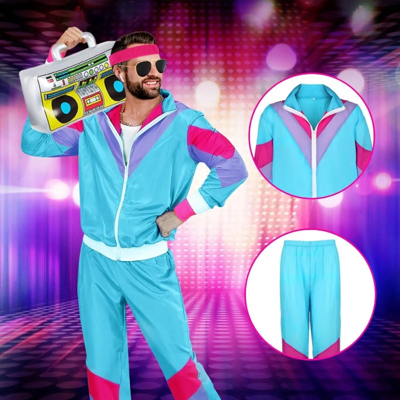 80s 90s Fancy Dress Costumes f - Street Fashion Jacket Men ulasan dan harga