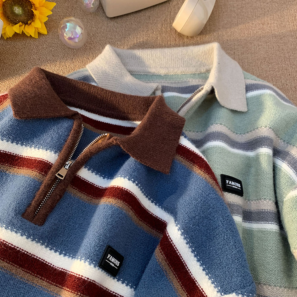 Japan Men's Y2K Knitted Warm P - Street Fashion Japan ulasan dan harga