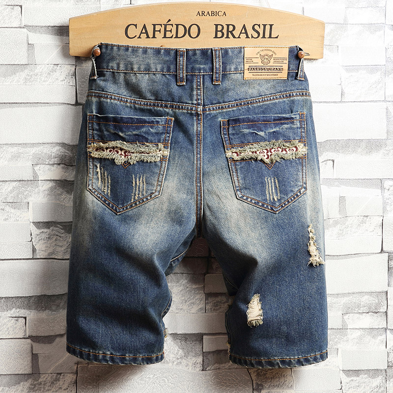 Ripped Hip-hop Denim Shorts Me - Street Fashion Baggy ulasan dan harga