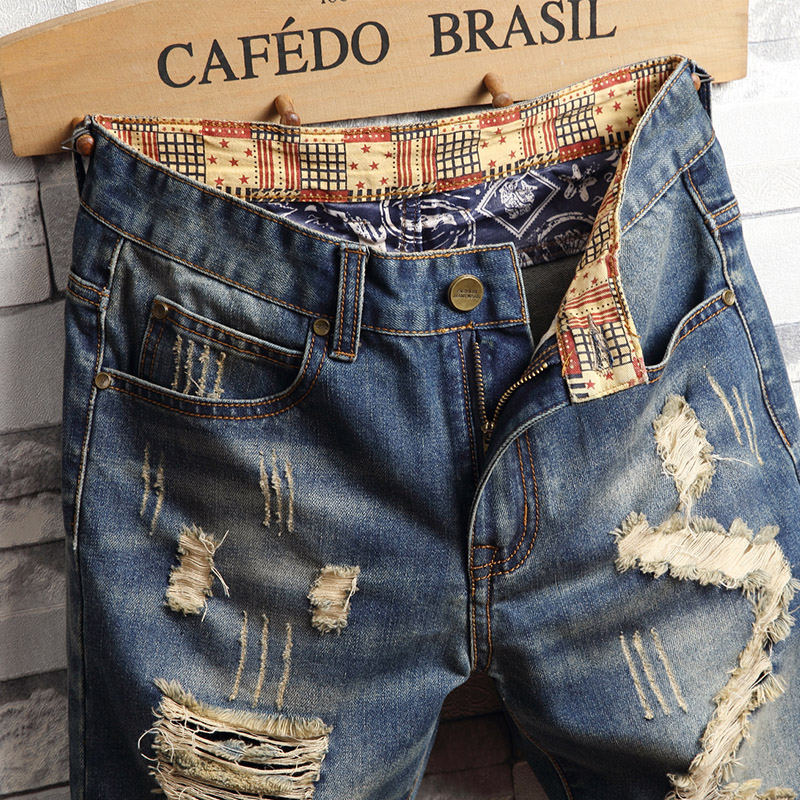 Ripped Hip-hop Denim Shorts Me - Street Fashion Baggy ulasan dan harga