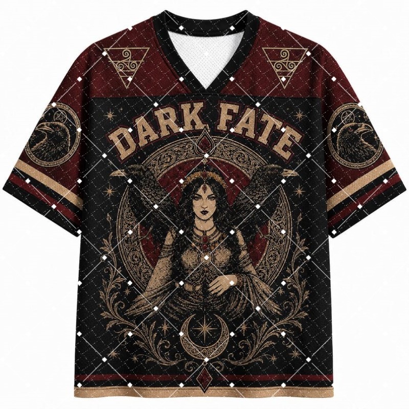 Dark Fate Witch Raven Print V‑ - Street Fashion Baggy ulasan dan harga