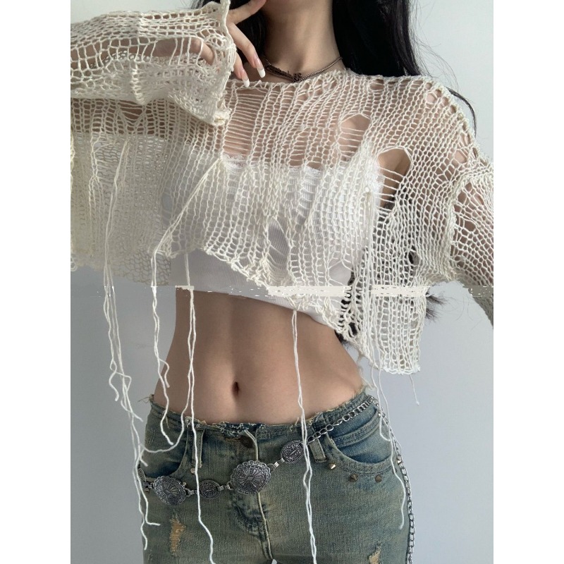 Deeptown Y2K Women's Knit Tshi - Street Fashion Japan ulasan dan harga
