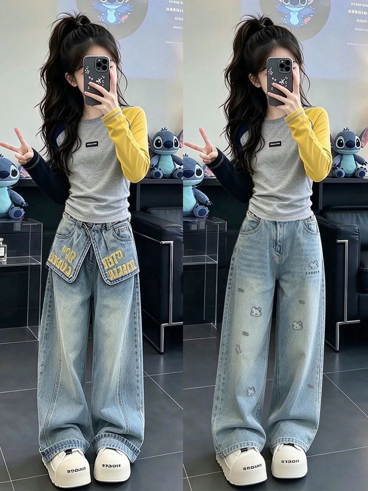 Girls Casual Long Sleeve Denim - Street Fashion Outfit Girl ulasan dan harga