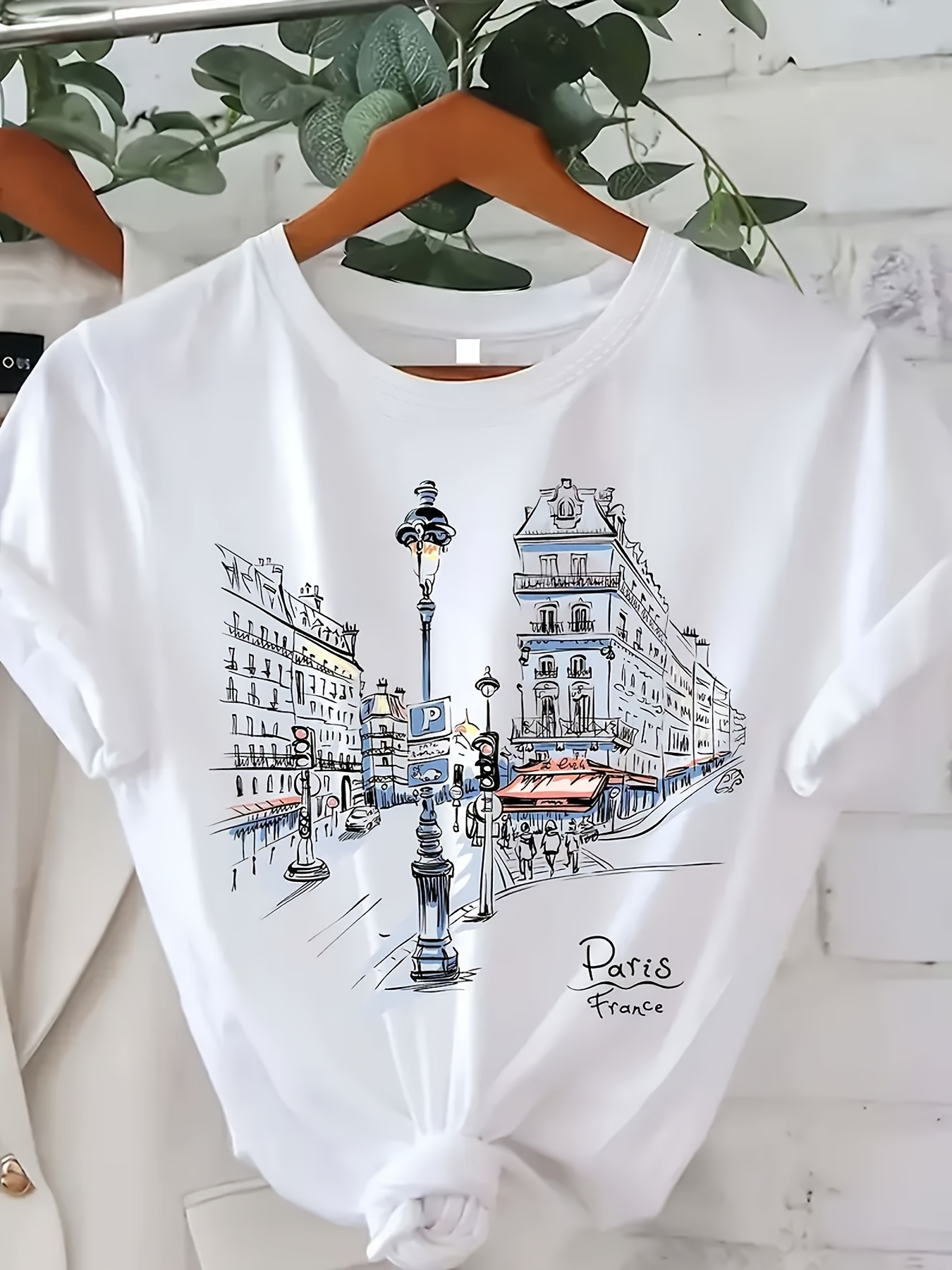 Women'S Paris Street Print T-S - Street Fashion In Paris ulasan dan harga