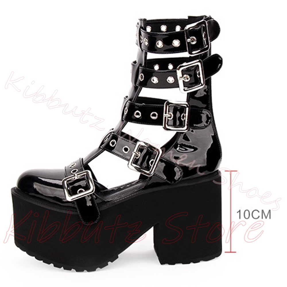 Multi Buckle Cutout Sandals Pl - Street Fashion Y2K ulasan dan harga