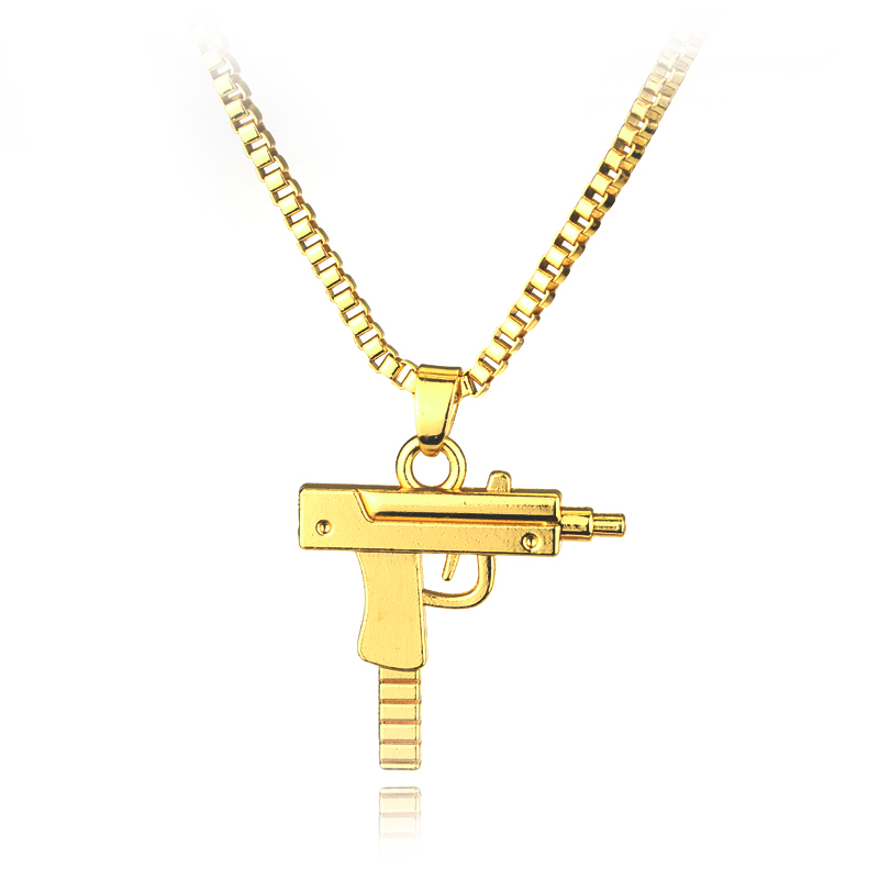 Trendy Uzi Gun Shaped Pendant  - Street Fashion Baggy ulasan dan harga
