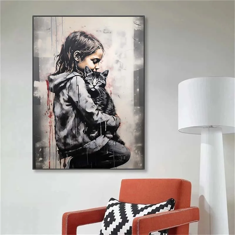 Banksy Graffiti Boy Girl with  - Street Fashion Poster ulasan dan harga